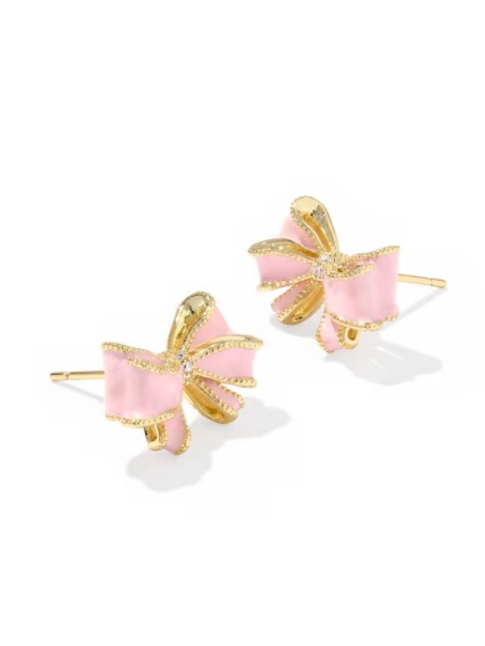 Kendra Scott x LoveShackFancy Gold Trimmed Bow Earrings - Pink